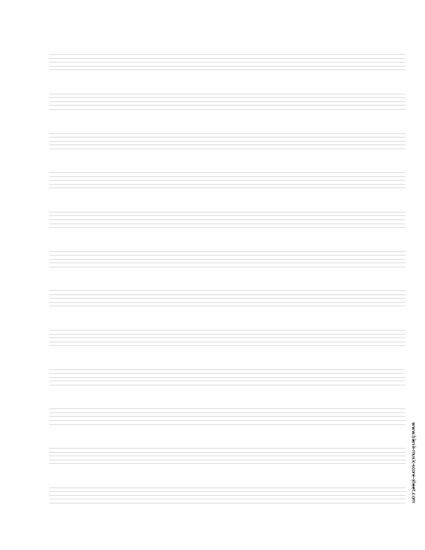 Free blank music score sheets - Letter format - 12 systems vertical Free blank music score sheets - Letter format - 12 systems vertical