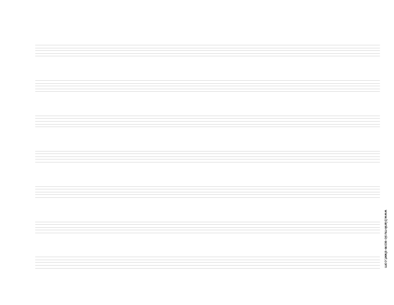 Free blank music score sheets - Letter format - 7 systems horizontal Free blank music score sheets - Letter format - 7 systems horizontal