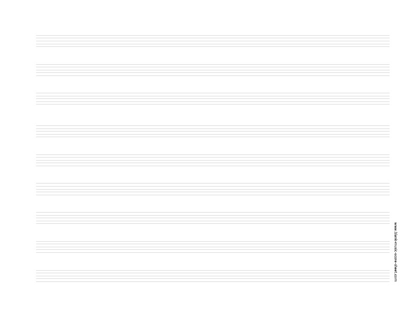 Free blank music score sheets - Letter format - 9 systems horizontal Free blank music score sheets - Letter format - 9 systems horizontal